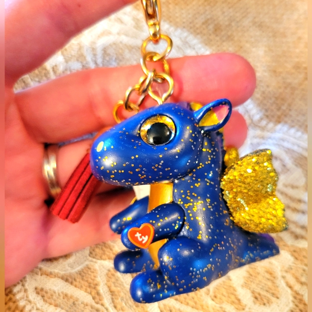 Ty mini boos collection sapphire the dragon hard bag clip with